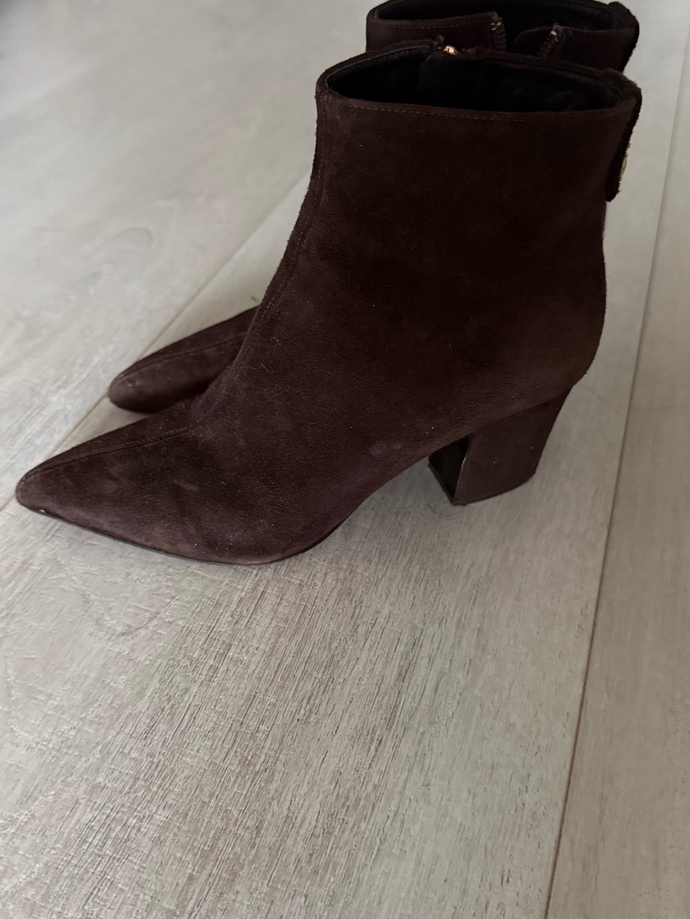 Giuseppe Zanotti Dark Brown Suede Pointed Toe Ankle Booties